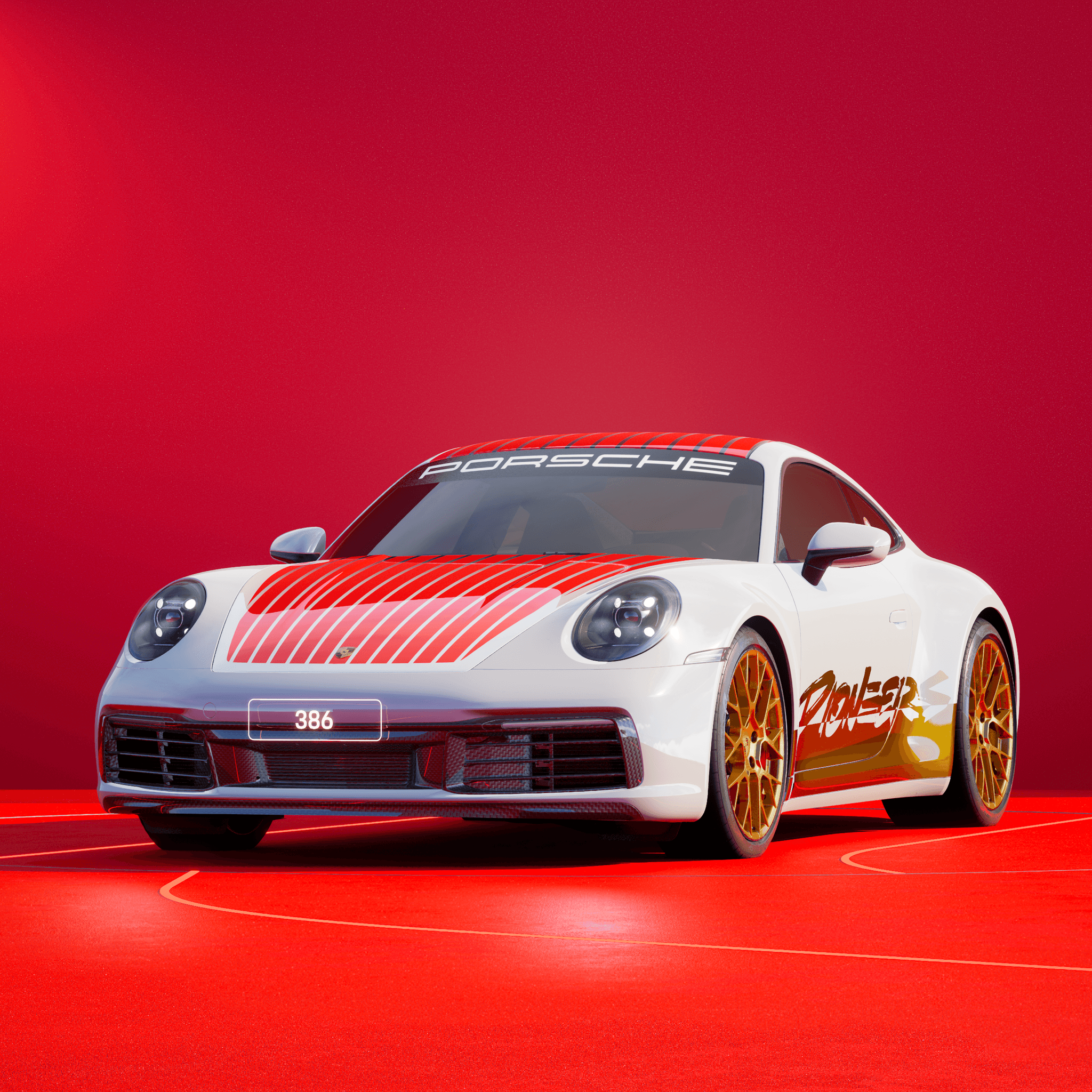 The PORSCHΞ 911 386 image in phase