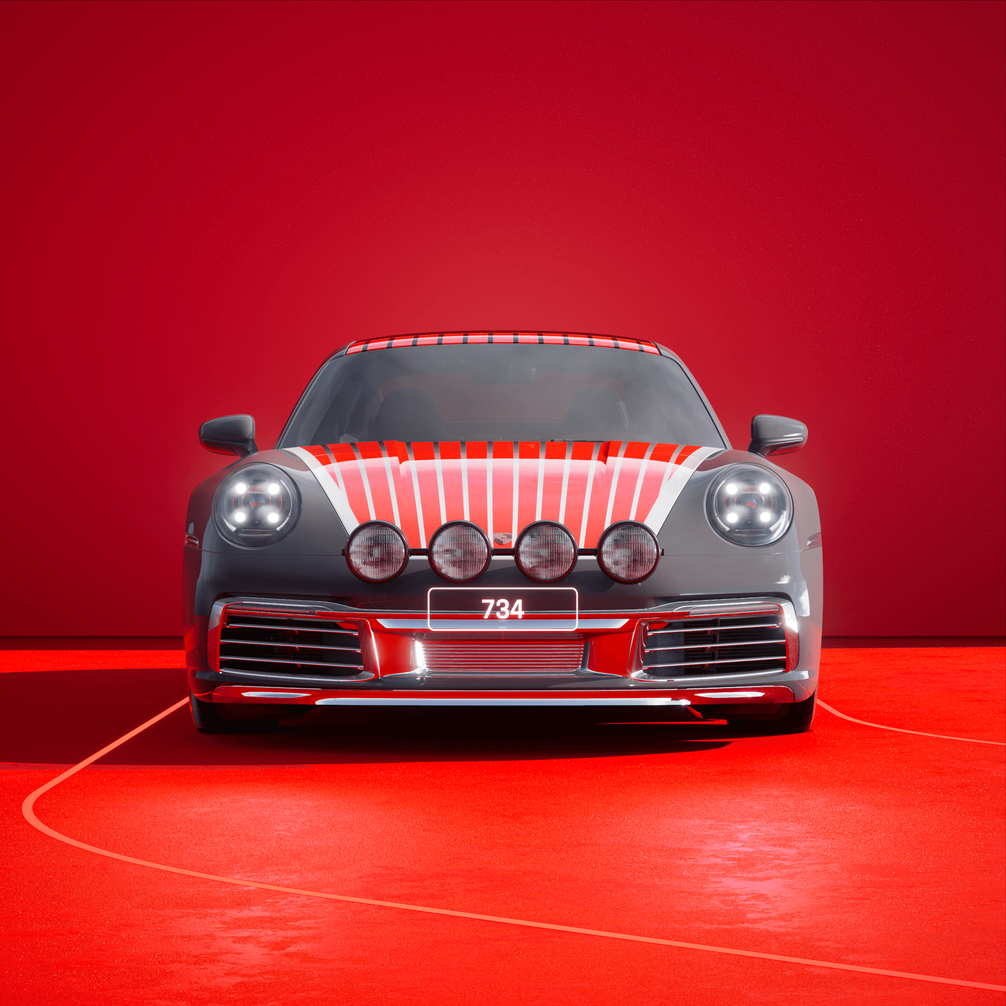 The PORSCHΞ 911 734 image in phase