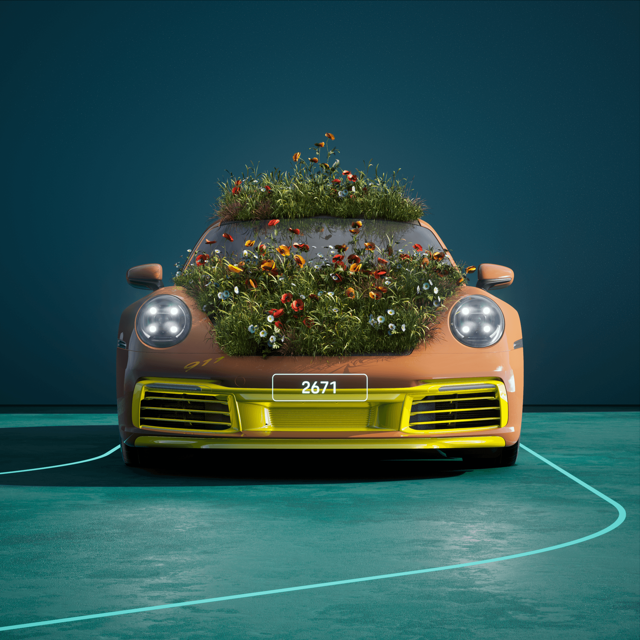 The PORSCHΞ 911 2671 image in phase