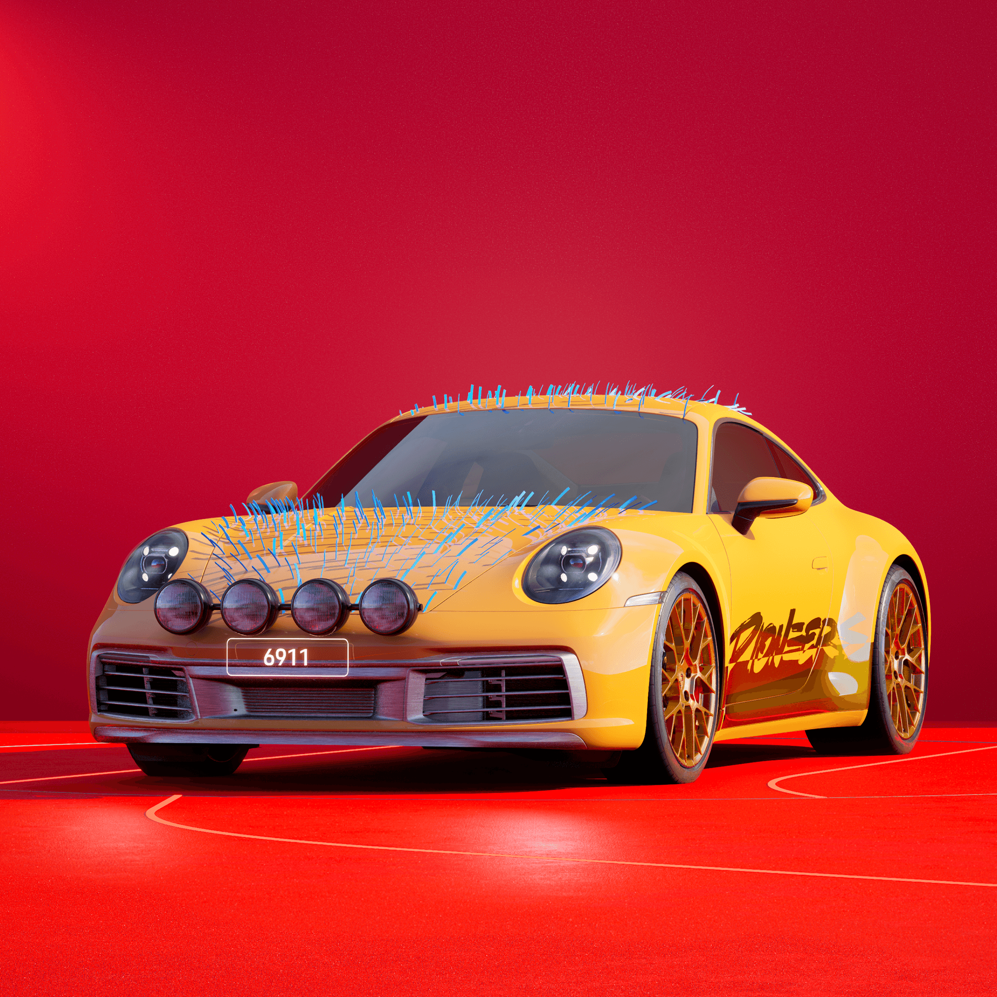 The PORSCHΞ 911 6911 image in phase