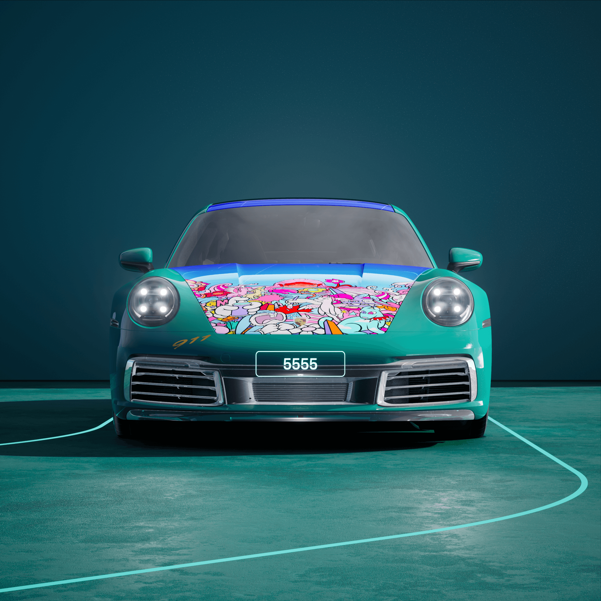 The PORSCHΞ 911 5555 image in phase
