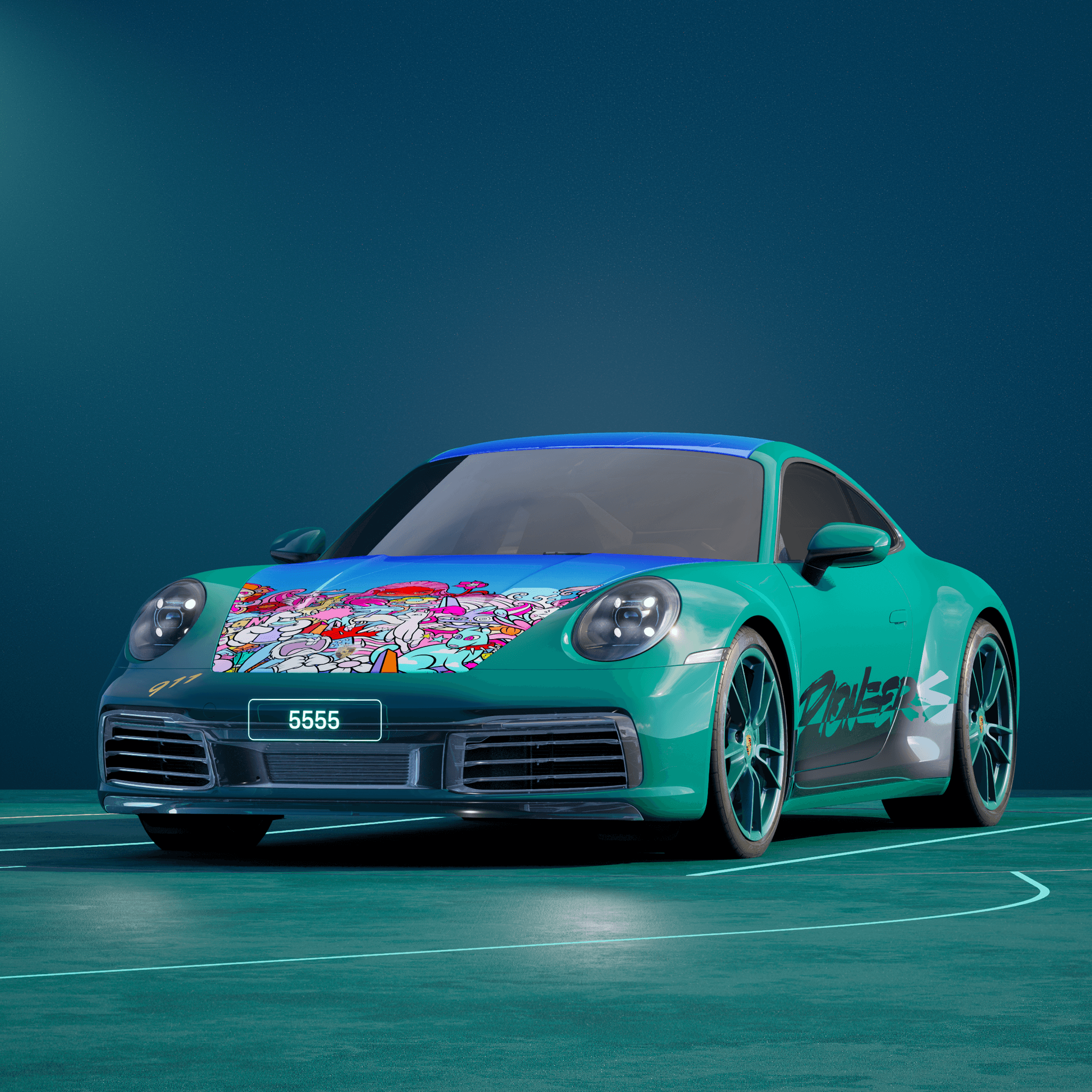 The PORSCHΞ 911 5555 image in phase