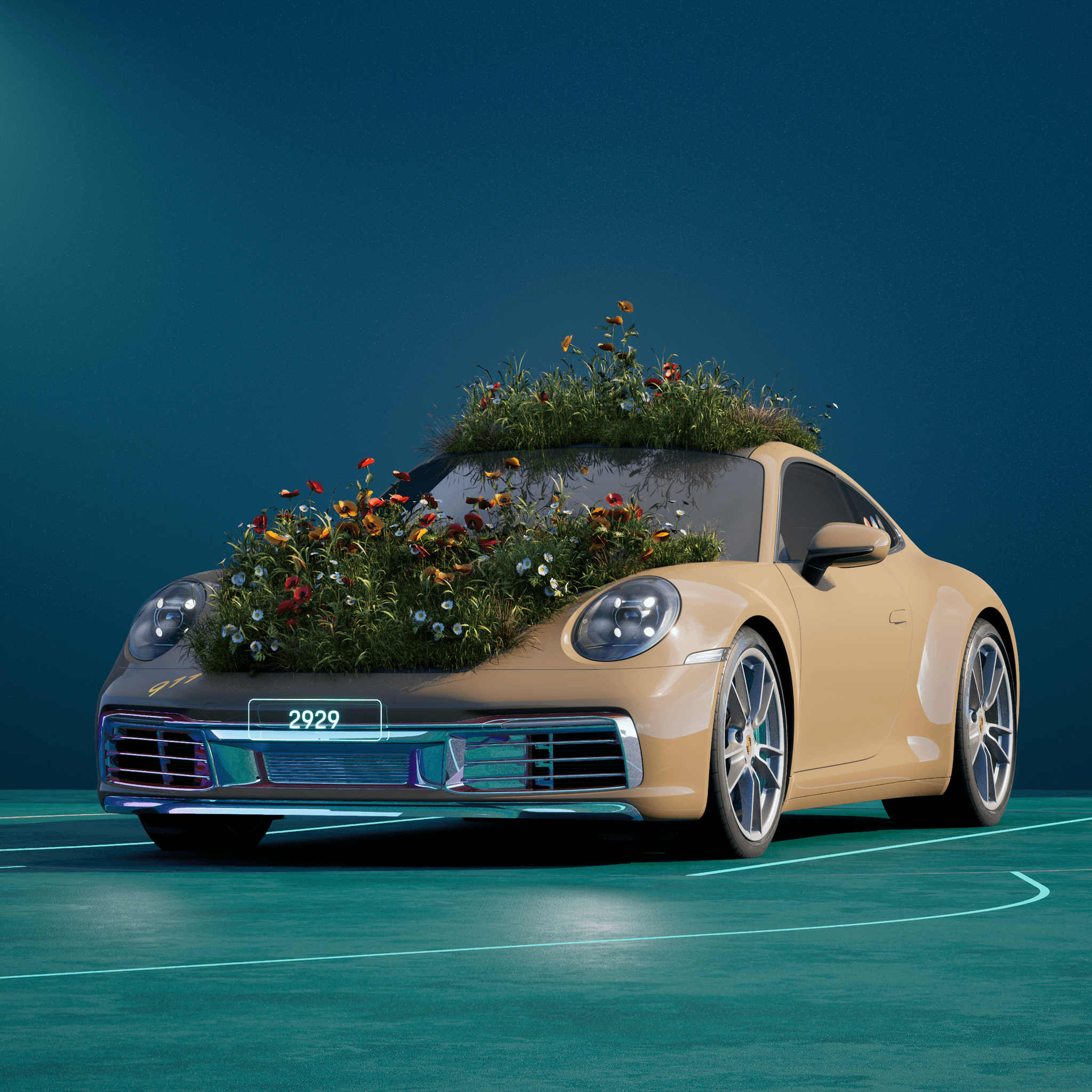 The PORSCHΞ 911 2929 image in phase