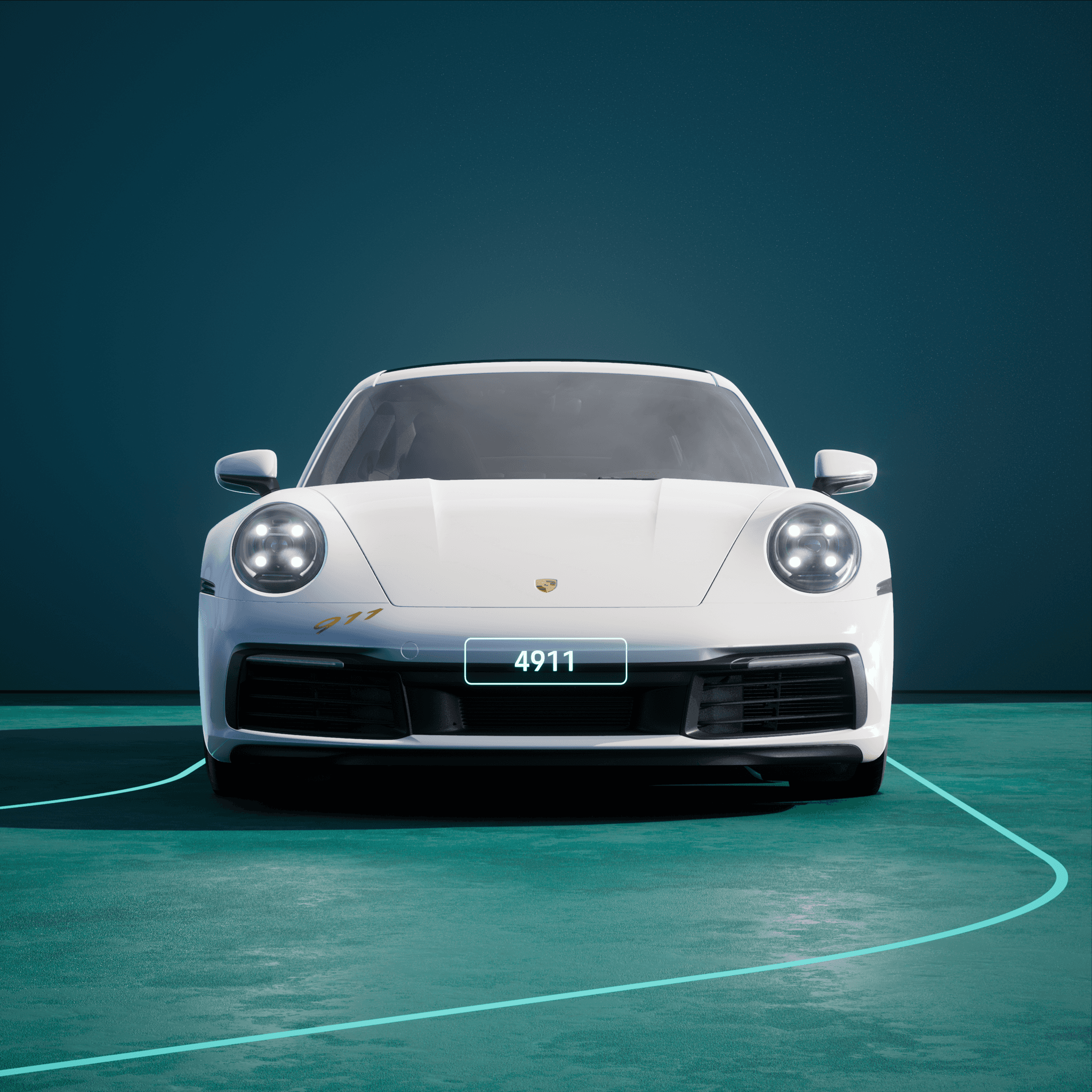 The PORSCHΞ 911 4911 image in phase