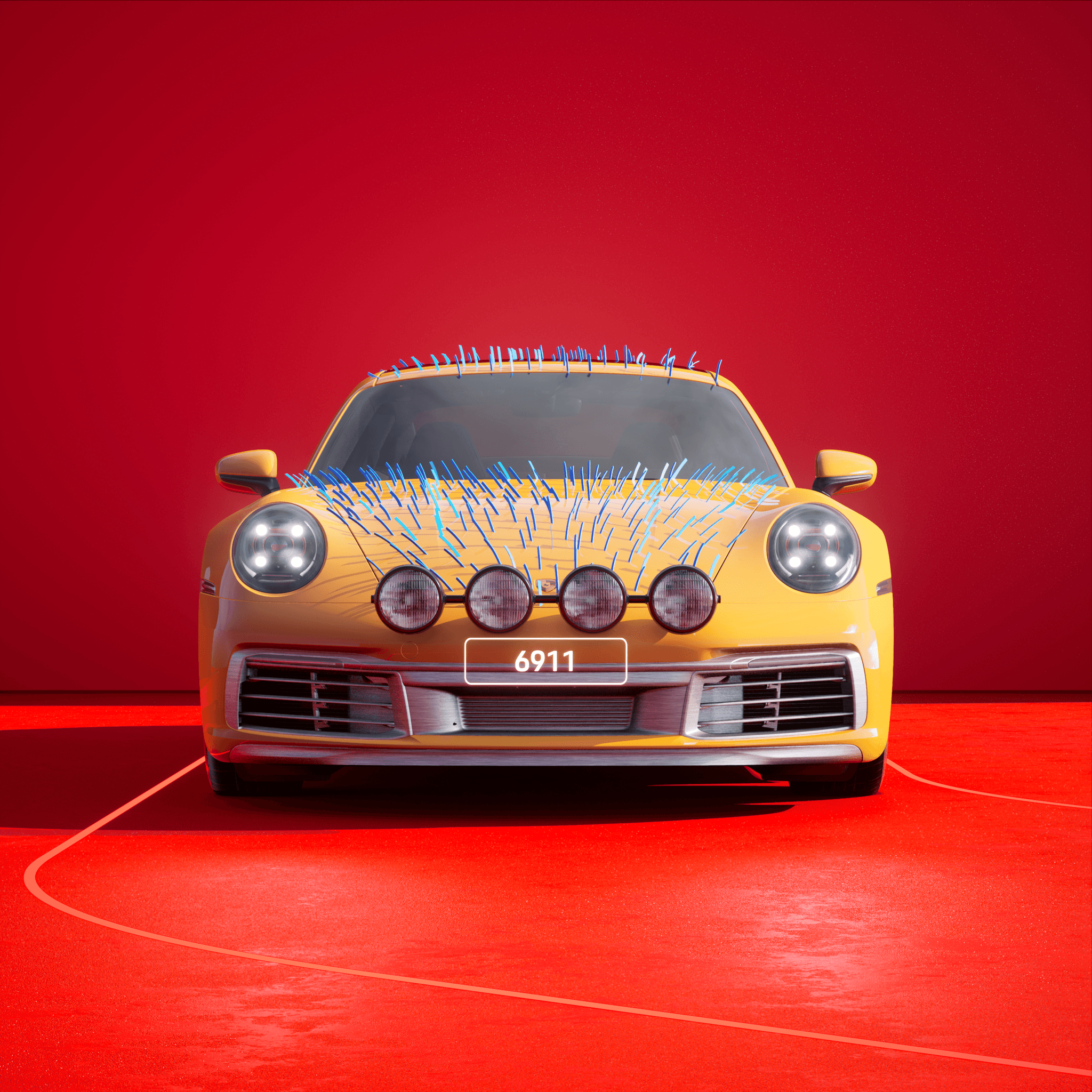 The PORSCHΞ 911 6911 image in phase