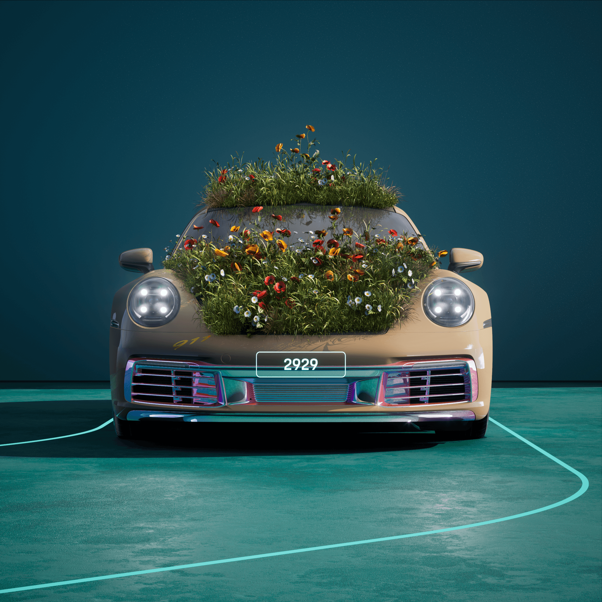 The PORSCHΞ 911 2929 image in phase