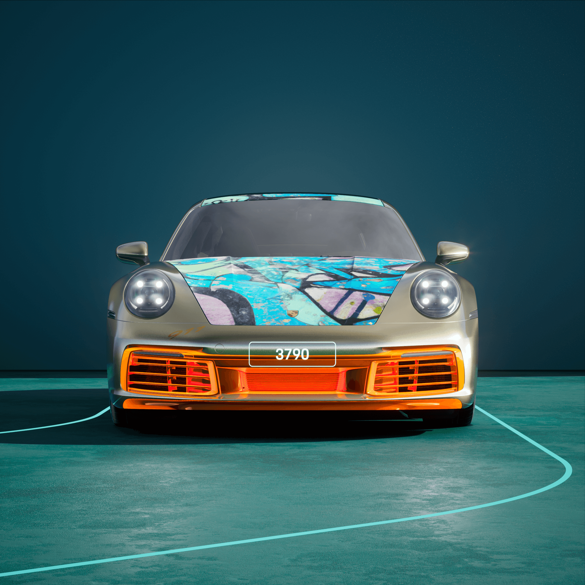 The PORSCHΞ 911 3790 image in phase