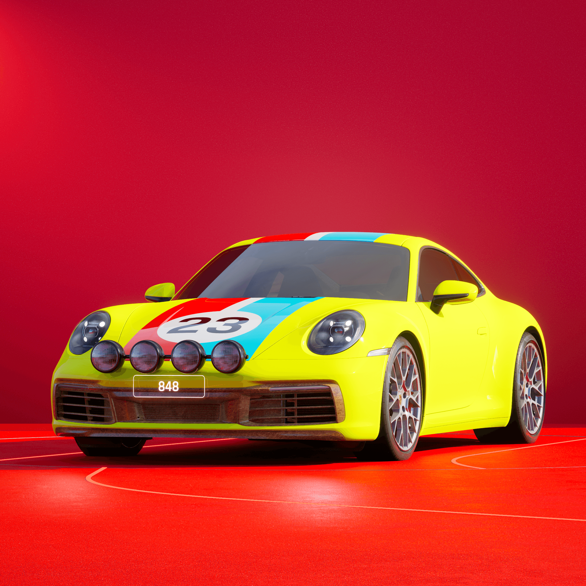 The PORSCHΞ 911 848 image in phase