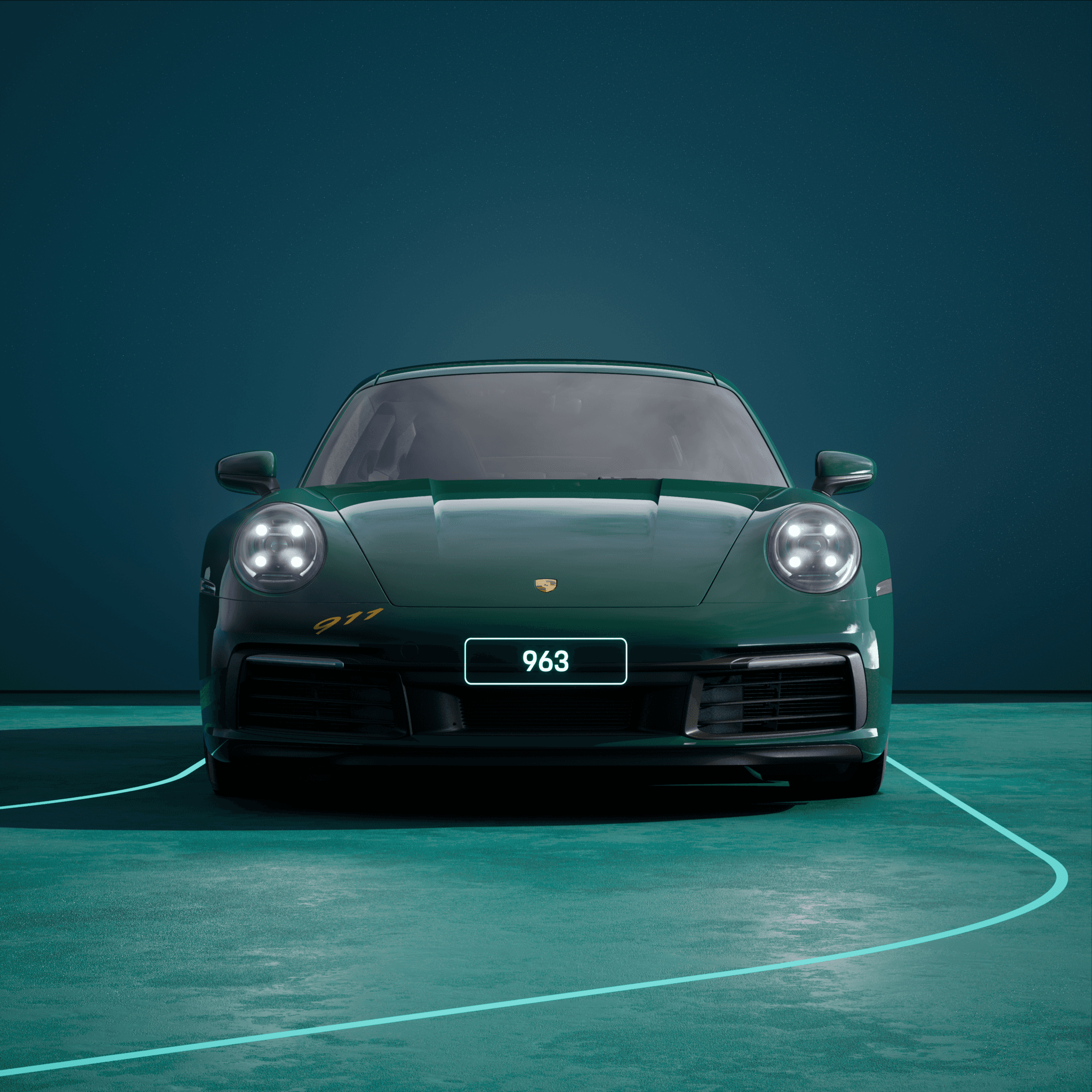 The PORSCHΞ 911 963 image in phase