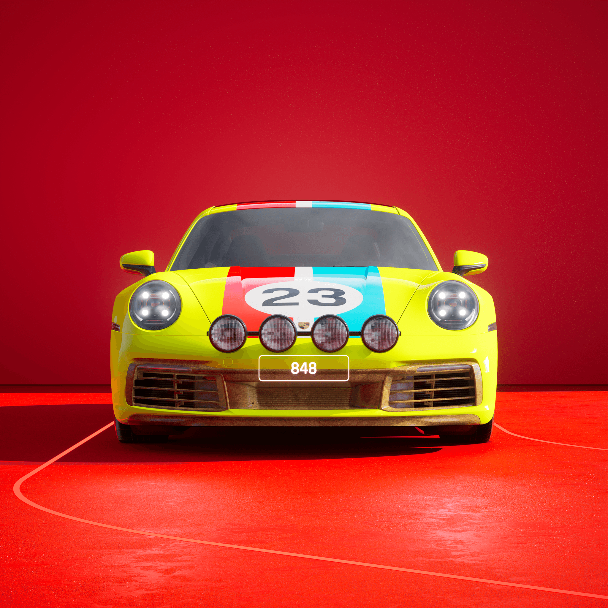 The PORSCHΞ 911 848 image in phase