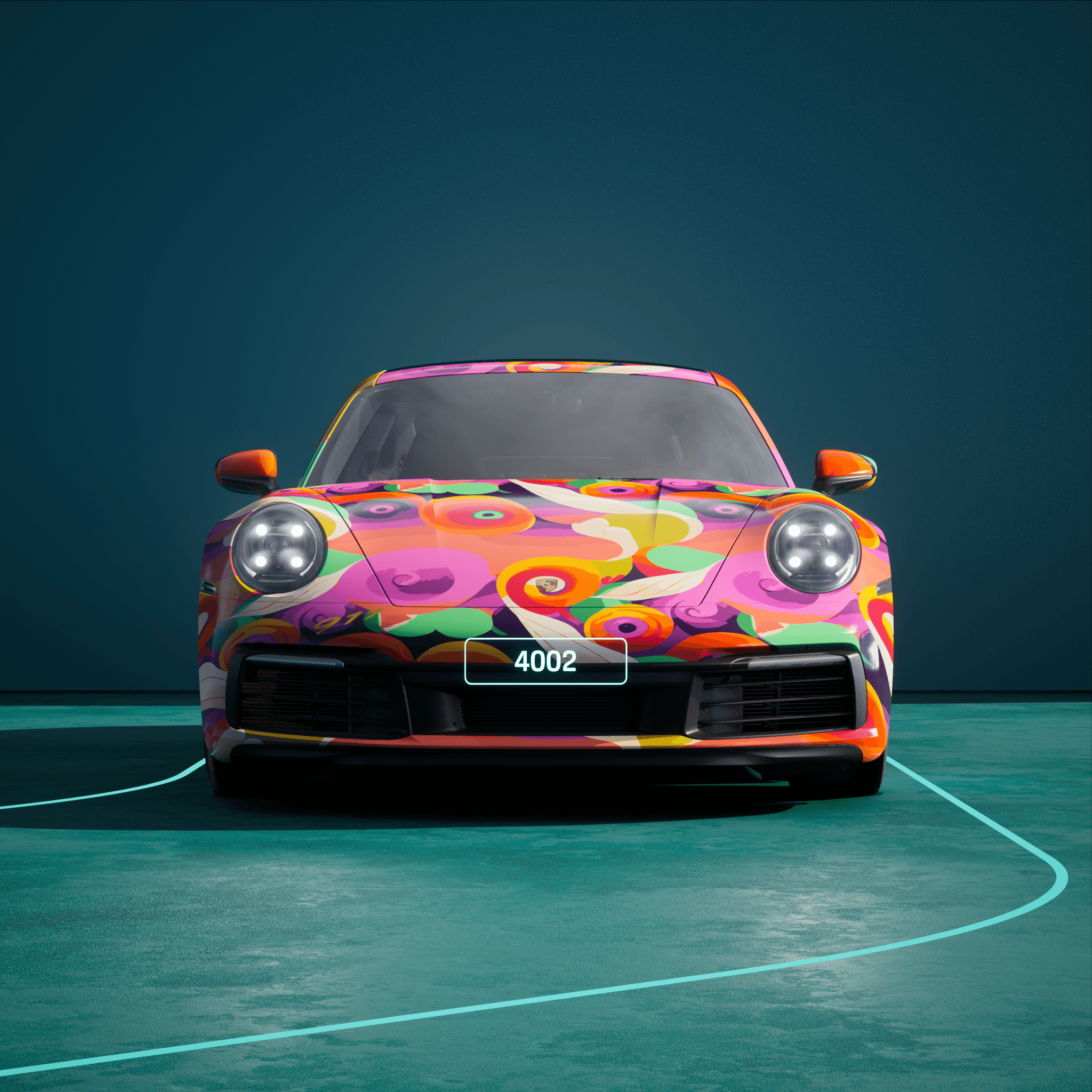 The PORSCHΞ 911 4002 image in phase
