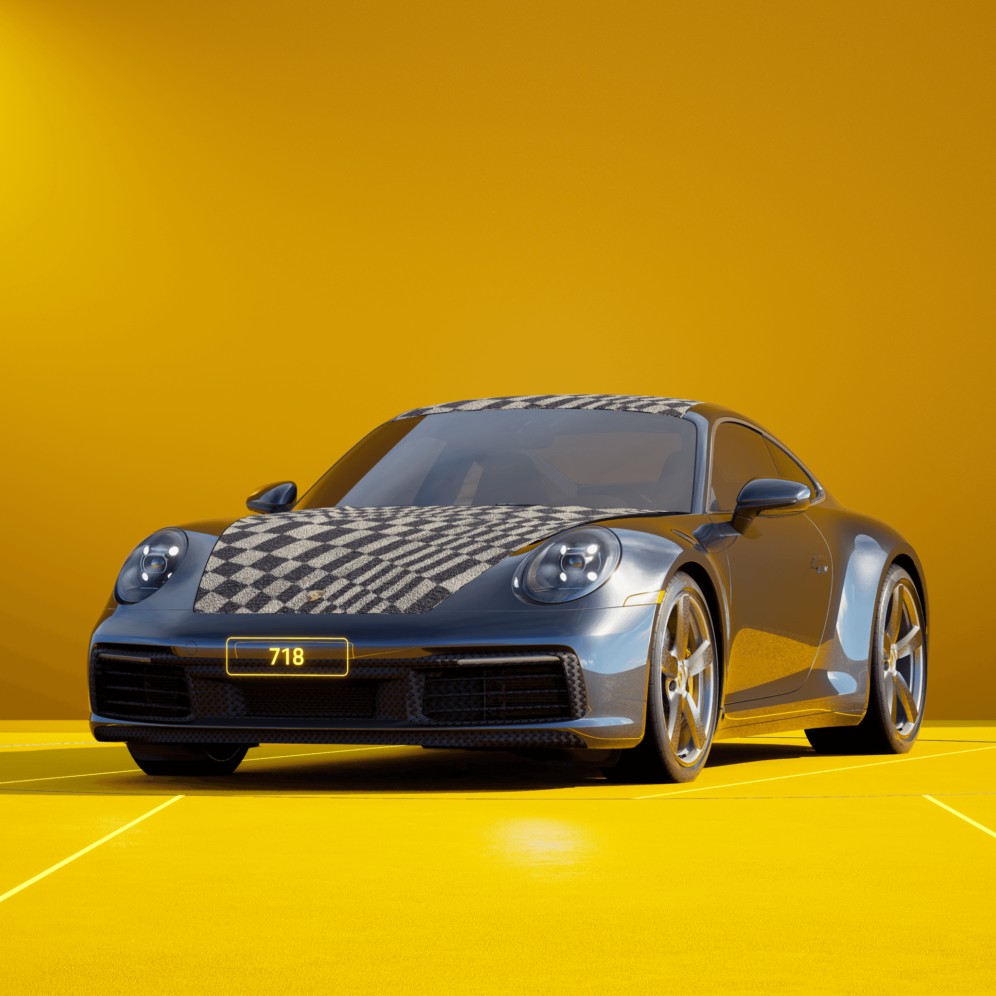 The PORSCHΞ 911 718 image in phase
